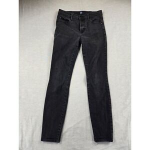 Gap True Skinny Jeans Womens 27 Faded Black Mid Rise Stretch Denim Pants